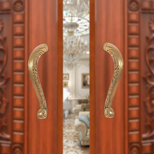Brass Main Door Pull Handle Pair (Pack of 2) (Height : 6.5 inch)