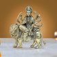 Bronze Durga Maa with Lion Idol Hindu Goddess Sherawali MATA Murti MATA Rani Statue Figurine Home Temple (Height: 7.5 Inch)