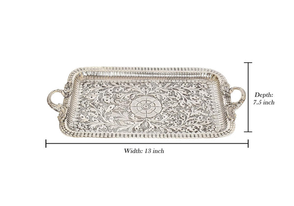 German Silver Six Glass and One Tray for Home Kitchen (Height 4.5 Inch) Study Setting