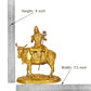 Brass Lord Shiva Seated on Nandi Murti Religious Statue for Home Temple Decor (Height : 9 inch)