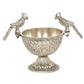 Metal Parrot Dry Fruit Bowl with Tray Silver Polish for Home Decor Room Table & Gift Diwali,Raksha Bandhan (Height: 5 inch)