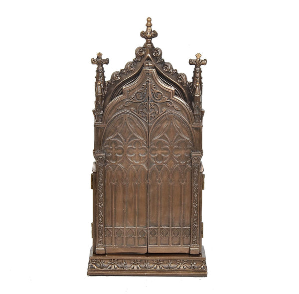 Resin Jesus Church Gate Statue for Home Desk Decor (Height: 8.5 Inches) Study Setting
