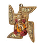 Brass Ganesha Swastik Wall Hanging Wall Decorative Showpiece Swastik with Ganesha Multicolour (Height 7 Inch)