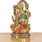 Brass Lakshmi Idol with Pot of Money (Height: 12.5 Inch)