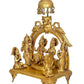 Brass Ram Darbar Murti with Chtra On Top with Sun Peacock and Singhashan for Home Décor Bhagwan Ram Darbar with Sita Laxman Hanuman Idol Statue for Mandir Temple