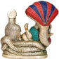 Lord Vishnu with Maa Lakshmi On Sheshnag Decorative Idol - (Brass, Height 8.7")