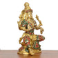 Brass Lakshmi Idol Laxmi Goddess Lakshmi Sitting Statue for The Puja Temple at Home Decor Office (Height: 8 Inch)