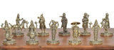 Row of ten brass Dashavatara deity figurines on decorative round bases