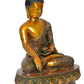 Brass Dhyan Mudra Buddha Statue - Handcrafted Spiritual Decor for Home and Office Decor - Meditating Buddha Idol (Height 12.5 Inch)