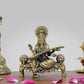 Fine Bronze Ganesha laxmi Saraswati Idol Temple Murti Diwali Pooja Gift Decoration Showpiece (Height 4 Inch)