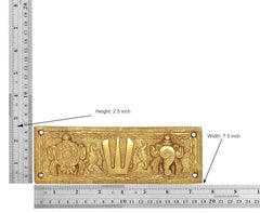 Brass Balaji wall hanging plate, 2.5 in height and 7.5 in width, Namam tilak front