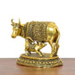 Bronze Cow with Calf for Home Decor Pooja Mandir Temple (Height 3.5 Inch)