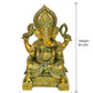 Brass Lord Ganesha Ganpati Idol Vinayak Religious Statue Brass Murti Multicolor (Height 18Inch)