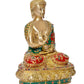 Brass Buddha Statue - Handcrafted Spiritual Decor for Home and Office - Buddha Idol (Height 9.5 Inch)