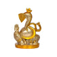 Brass Om Lord Ganesha Idol, Ganesh Sculpture for Home Temple Pooja God Ganesha Figurine (Height 4.5 Inch)