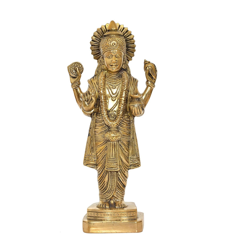 Brass Dhanvantri The Physician of God Statue for Home Office Decor Diwali Pooja Mandir,(Height 12.5 Inch)