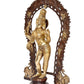 Brass Shiva and Parvati Ardhanrishvara Murti Religious Statue for Home Temple Decor (Height : 18 inch)