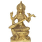 Brass Maa Saraswati Statue Handcrafted Hindu Goddess Saraswati Idol for Home Decor and Pooja Statue (Height 12 Inch)