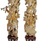 Brass Pair of Radha Krishna - Big Size - Brass Radha Krishna Kishan Murti Idol Statue Sculpture (29") (Big Radha Krishna) (Black)