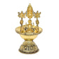 Fine Bronze Tirupatibalaji and Goddess Lakshmi Diya Oil Lamp for Diwali Pooja Gift Decoration Showpiece (Height 5.5 Inch)