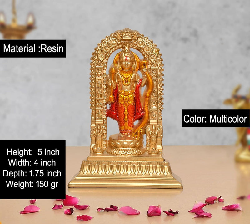 Resin Ram Lalla Murti in Ayodhya Mandir (Height 5 inch)
