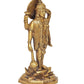 Brass Vishnu Four Armed Standing Vishnu Statue,for Home Decor Pooja Mandir (Height 9 Inch)