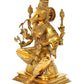 Brass Goddess Varahi Idol Figurine Eight Armed Sculpture Showpiece Home Temple Office Golden Height 13.5 Inches