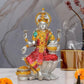 Cold Cast Handcrafted Lord Lakshmi Murti Sitting On Lotus in Resin for Home Decor Mandir Puja (Height : 7 inch)