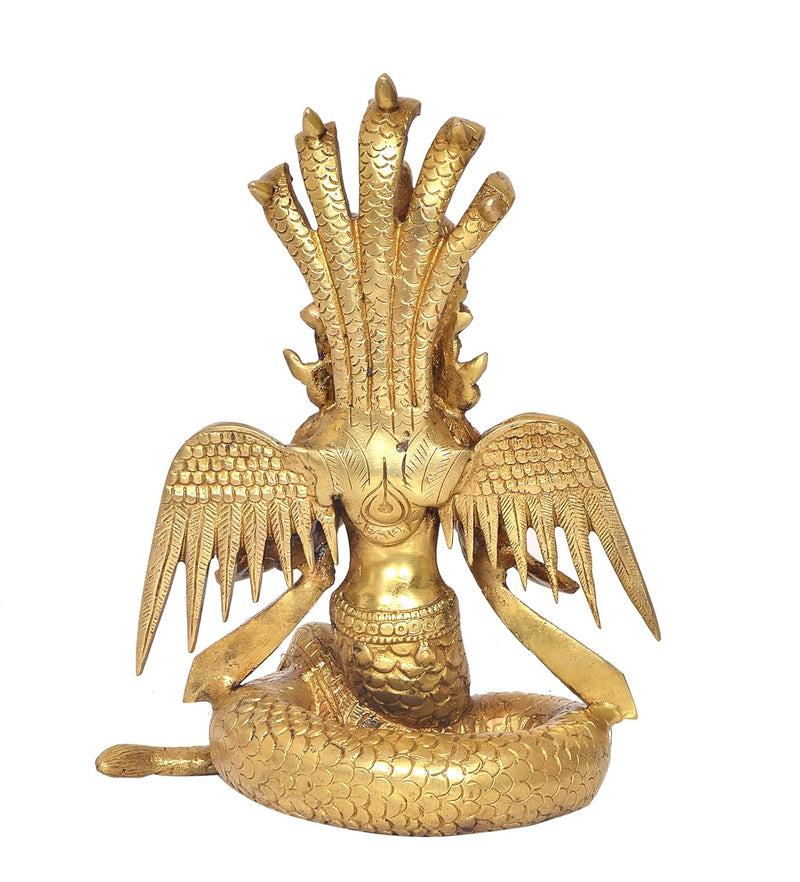 Brass Naga Kanya Statue Brass Idol Statues for Home Decor and Ofice (Height: 8 inch)