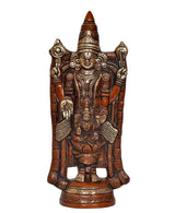 Tirupati Bala Ji idol statue front view, tall crown, arch arms, seated figure below