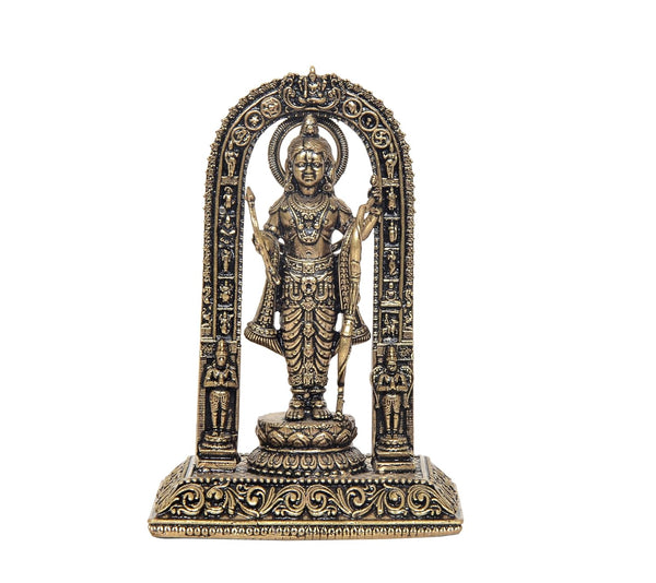 Superfine Brass Ram Lalla Ayodhya Showpiece Murti (Height :4 Inch) Entryway Setting