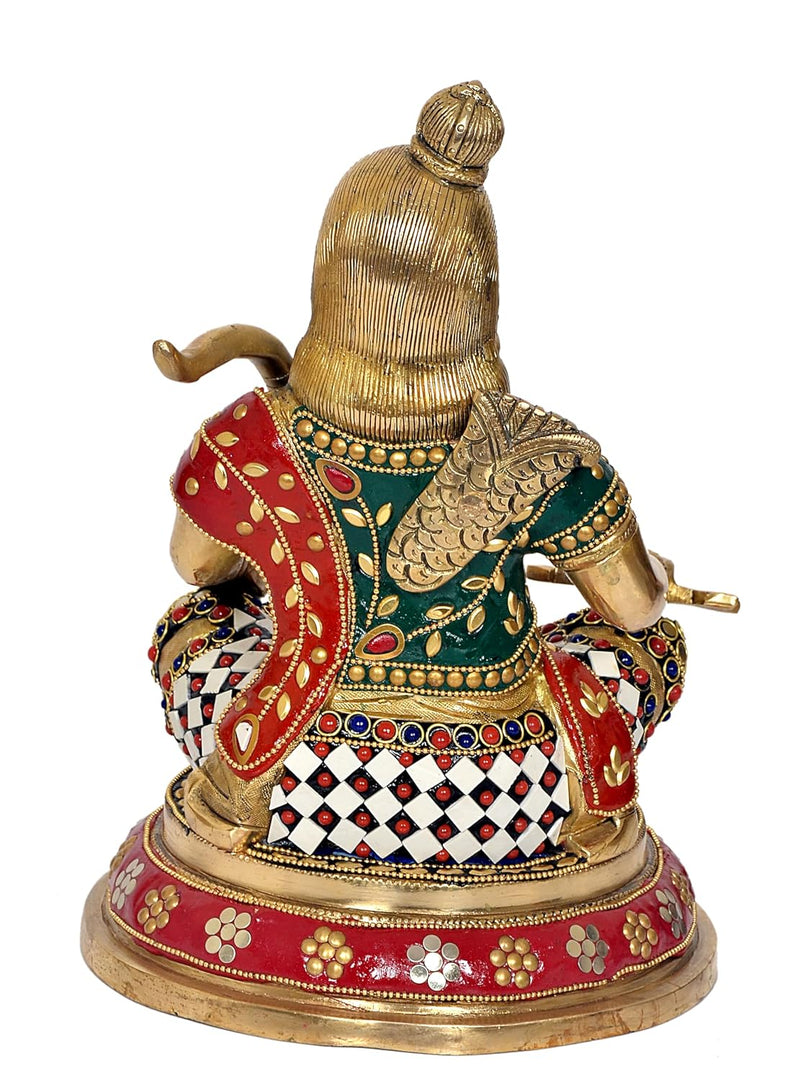 Brass  Ram Lalla Sitting Idol Murti Stone Work (Height : 11 inch)