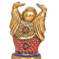 Brass Laughing Buddha Standing Statue Happy Man for Good Luck for Home Decor Office (Height 11 Inch)