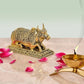 Brass Nandi Cow Statue Idol Murti On Base Decorative Item for Home | Height : 2.5 Inch