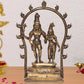 Brass Standing Lord Shiva with Parvati for Home Decor Mandir Pooja Showpiece (Height 14 Inch)