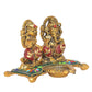 Metal Laxmi Ganesh Statue Goddess Lakshmi and Lord Ganesha Idol for Home Decor and Pooja - Hindu Deities Figurine (Height 4 Inch)