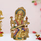 Brass Maa Saraswati Statue - Handcrafted Hindu Goddess Saraswati Idol for Home Decor and Pooja (Height 13 Inch)