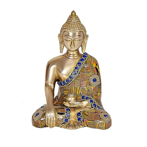 Meditation Buddha Statue Idol Gautam Buddha in Brass I Height : 6 Inch