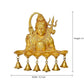 Brass Shiva Wall Hanging Lamp with Bells Diya Diwali Lamp Puja Deepak Deepam (Height 12 Inch)