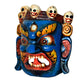 Wooden Mahakala Wall Hanging Mask (Tibetan Buddhist Deity) Height 8 Inch