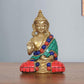 Brass Dhyan Mudra Buddha Statue Handcrafted Spiritual Decor for Home and Office Decor Meditating Buddha Idol (Height 3 Inch)