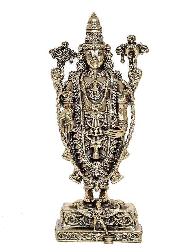 Fine Brass Lord Tirupati Bala Ji Idol Statue Home Temple Office Figurine Showpiece Height 8 Inch