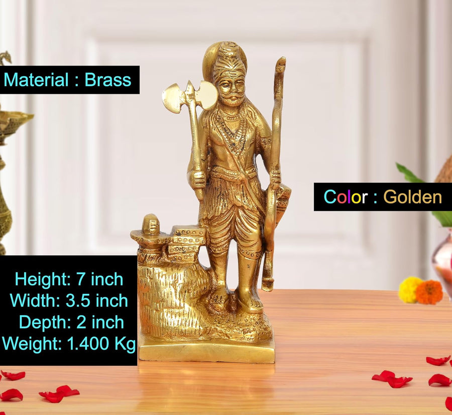 Brass Parshuram murti (Height: 11.5 Inch) Craft Detail