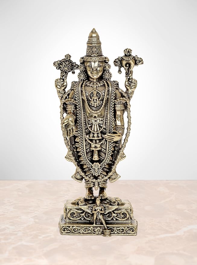 Fine Brass Lord Tirupati Bala Ji Idol Statue Home Temple Office Figurine Showpiece Height 8 Inch Craft Detail
