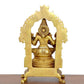 Brass Saraswati Seated on Lotus - Handcrafted Hindu Goddess Saraswati Idol for Home Decor and Pooja (Height 8.5 Inch)