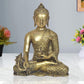 Brass Dhyan Mudra Buddha Statue - Handcrafted Spiritual Decor for Home Decor and Office Decor - Meditating Buddha Idol (Height 11 Inch)