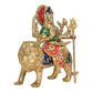 Brass Durga Maa with Lion Idol Hindu Goddess Sherawali MATA Murti MATA Rani Statue Figurine Home Temple (Height: 10 Inch)