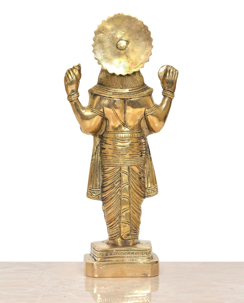 Brass Dhanvantri The Physician of God Statue for Home Office Decor Diwali Pooja Mandir,(Height 12.5 Inch)