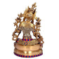 Large Tara Devi Statue Brass Tibetan Goddess Religious Statue Height 14 Inches