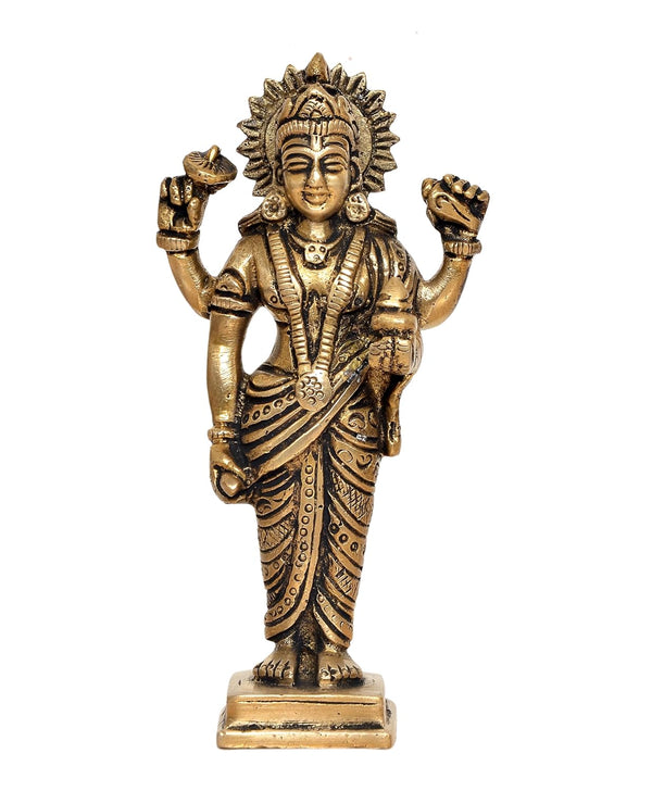 Brass Dhanvantri The Physician of God Statue (Height: 6 Inches) Entryway Setting